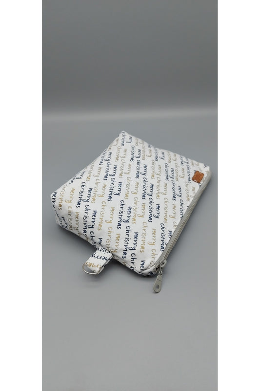 Beyaz Merry Christmas Makyaj Çantası