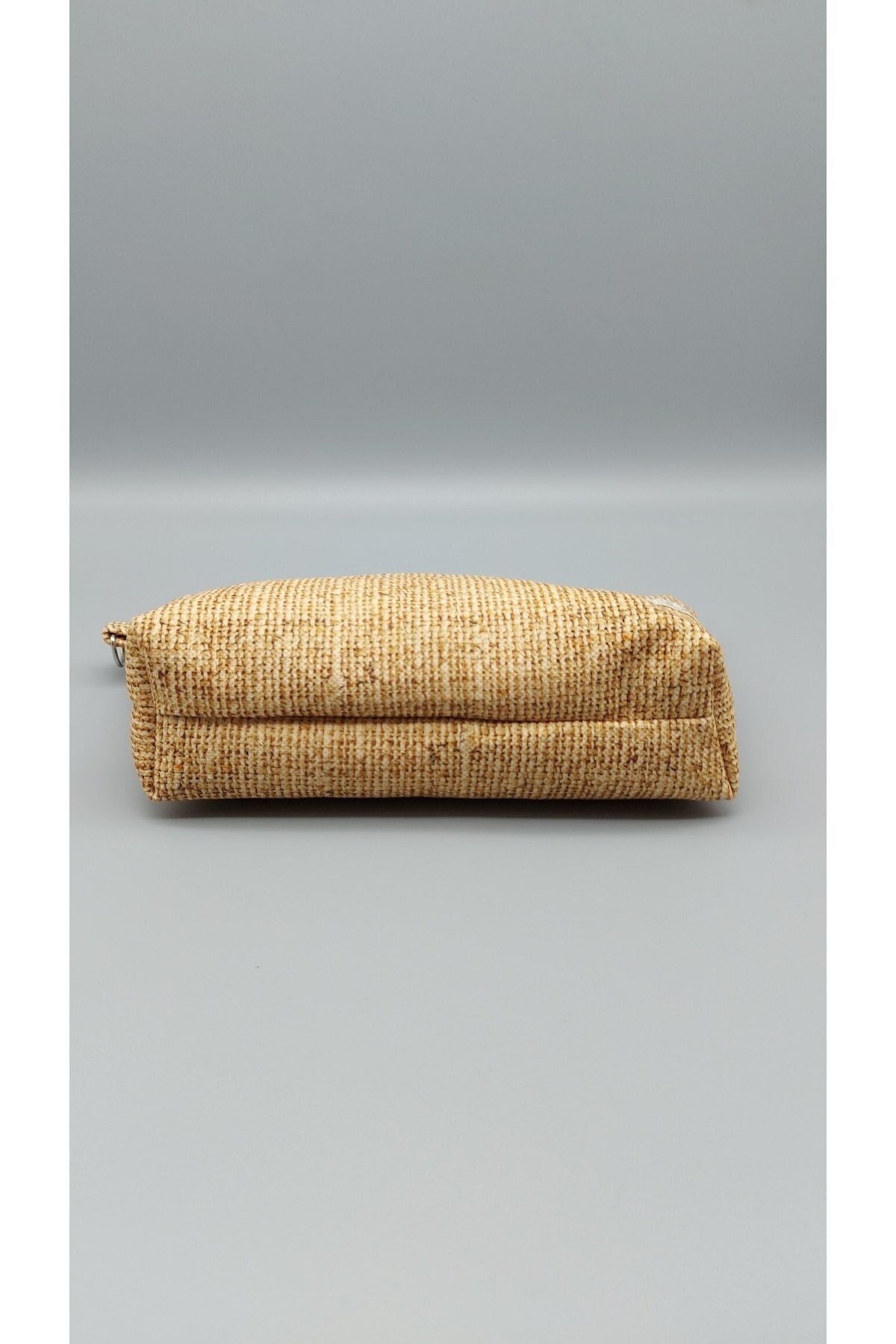 Jüt Desenli Sarı Makyaj Çantası (güpürlü)