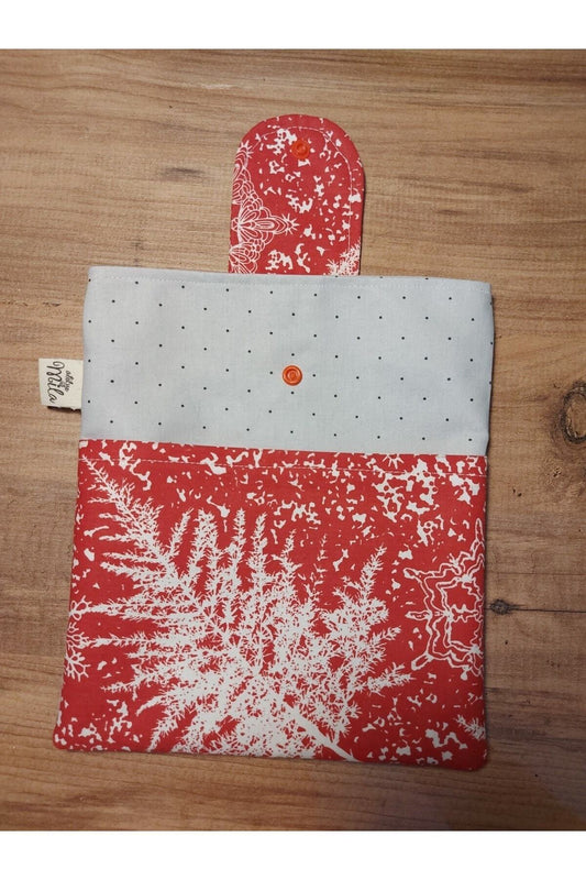 Kırmızı Kış Temalı Kitap Çantası- Kitap Kılıfı