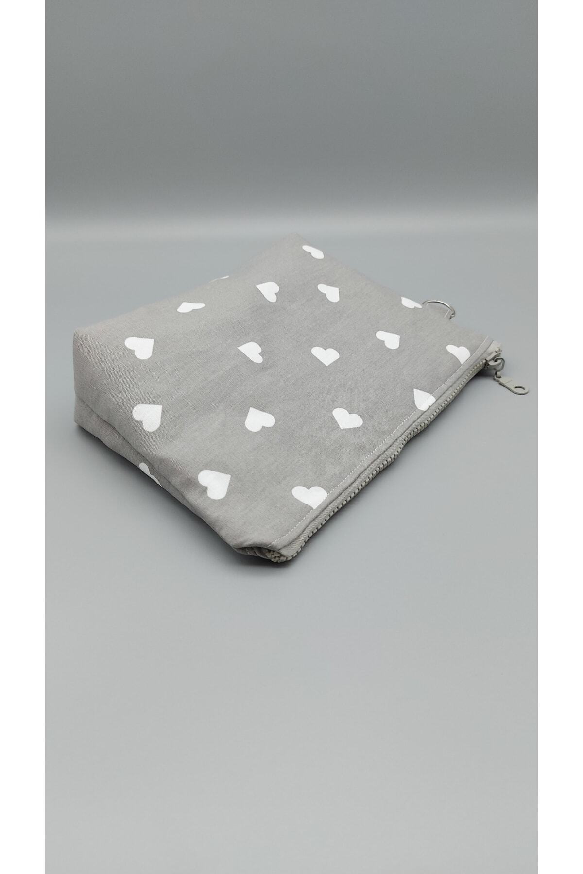 Kalpli Gri Makyaj Çantası