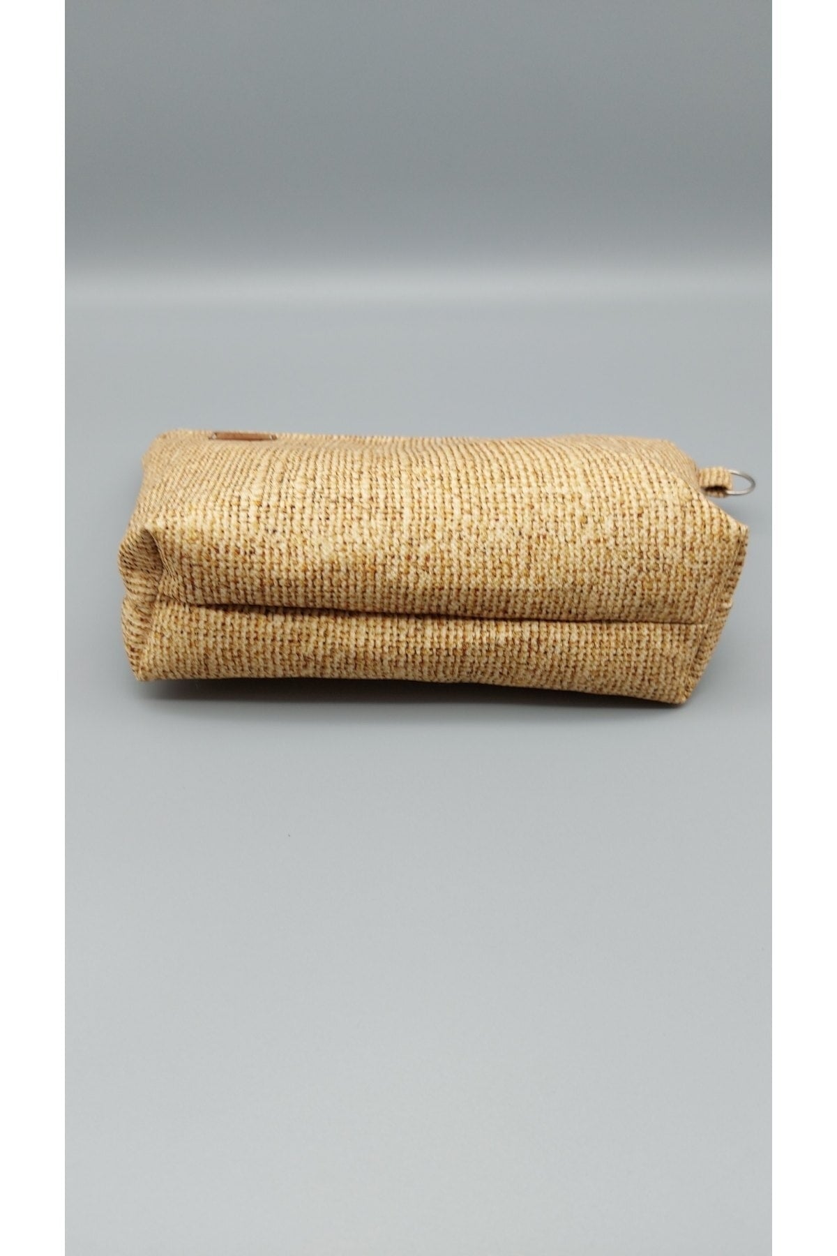 Jüt Desenli Sarı Makyaj Çantası