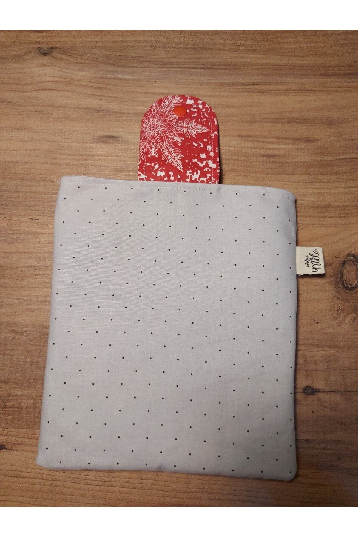 Kırmızı Kış Temalı Kitap Çantası- Kitap Kılıfı